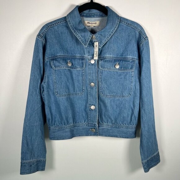 NWT MADEWELL Crop Jean Jacket in Dursett Wash with Pockets 100% Cotton‎ NJ735 XS - Picture 4 of 16